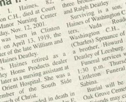 Thelma Ione DeAtley Haines Thelma Ione DeAtley Haines