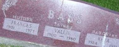 Vallie LeRoy Bass Vallie LeRoy Bass