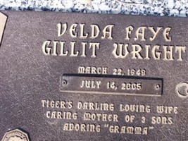 Velda Faye Gillit Wright Velda Faye Gillit Wright