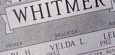 Velda L Whitmer Velda L Whitmer