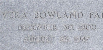 Vera Bowland Farr Vera Bowland Farr