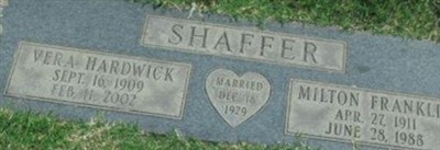 Vera L Hardwick Shaffer