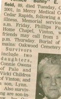Vernice "Bunny" E Overfield Vernice "Bunny" E Overfield