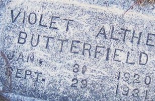 Violet Althea Butterfield Violet Althea Butterfield