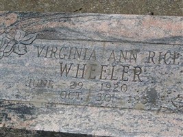 Virgina Ann Rice Wheeler Virgina Ann Rice Wheeler