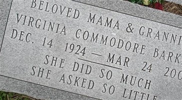Virginia Commodore Barker Virginia Commodore Barker
