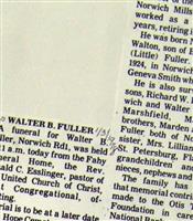 Walter B Fuller