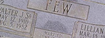Walter J Few, Sr Walter J Few, Sr