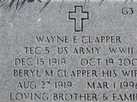 Wayne E Clapper Wayne E Clapper