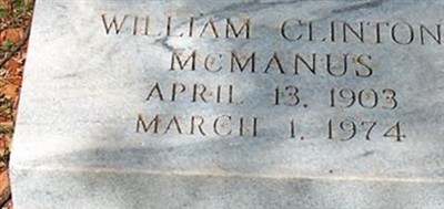 William Clinton McManus, Sr William Clinton McManus, Sr