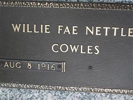 Willie Fae Nettles Cowles