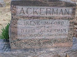 Wilma Irene McCord Ackerman
