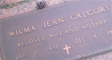 WILMA JEAN Bradshaw GREGORY
