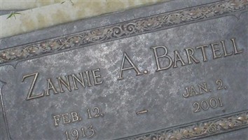 Zannie Agnes Shipman Bartell Zannie Agnes Shipman Bartell