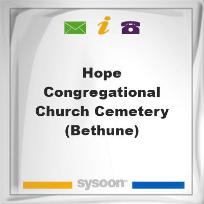 Hope Congregational Church Cemetery (Bethune)Hope Congregational Church Cemetery (Bethune) on Sysoon