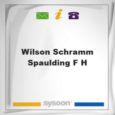 Wilson-Schramm-Spaulding F HWilson-Schramm-Spaulding F H on Sysoon