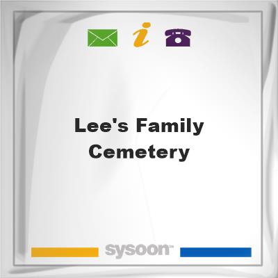 Lee's Family Cemetery, Lee's Family Cemetery