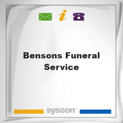 Bensons Funeral ServiceBensons Funeral Service on Sysoon