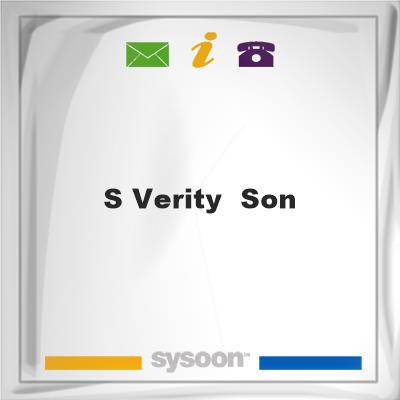 S Verity & SonS Verity & Son on Sysoon