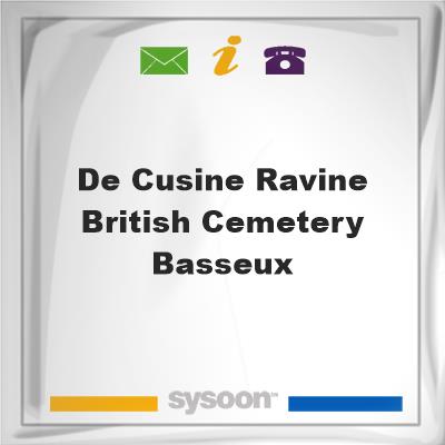De Cusine Ravine British Cemetery, Basseux, De Cusine Ravine British Cemetery, Basseux