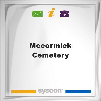 McCormick Cemetery, McCormick Cemetery