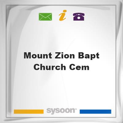 Mount Zion Bapt Church Cem, Mount Zion Bapt Church Cem