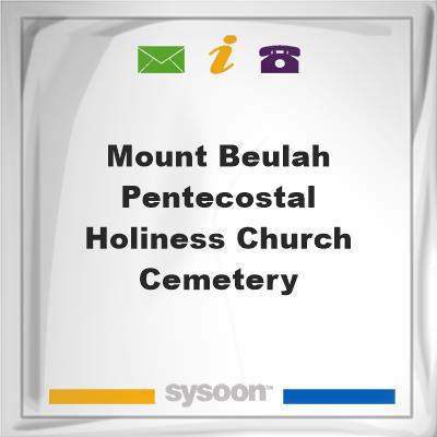 Mount Beulah Pentecostal Holiness Church Cemetery, Mount Beulah Pentecostal Holiness Church Cemetery