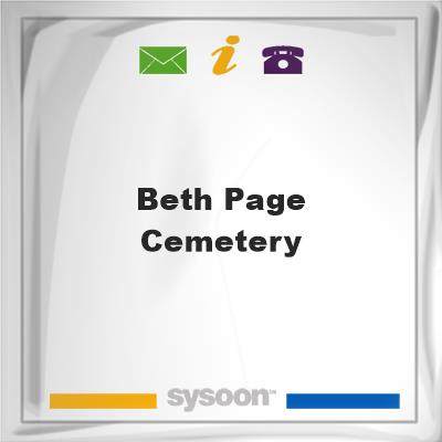 Beth Page Cemetery, Beth Page Cemetery