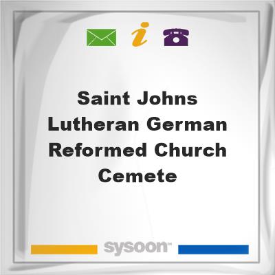 Saint Johns Lutheran-German Reformed Church CemeteSaint Johns Lutheran-German Reformed Church Cemete on Sysoon