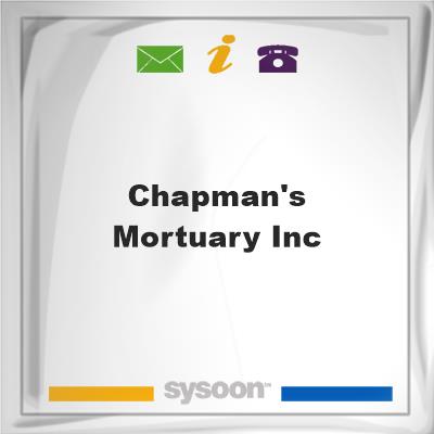 Chapman's Mortuary Inc, Chapman's Mortuary Inc
