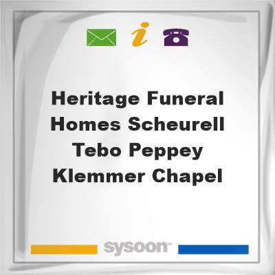 Heritage Funeral Homes Scheurell & Tebo-Peppey-Klemmer ChapelHeritage Funeral Homes Scheurell & Tebo-Peppey-Klemmer Chapel on Sysoon
