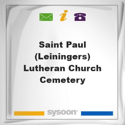 Saint Paul (Leiningers) Lutheran Church CemeterySaint Paul (Leiningers) Lutheran Church Cemetery on Sysoon