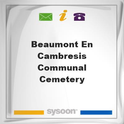 Beaumont-en-Cambresis Communal CemeteryBeaumont-en-Cambresis Communal Cemetery on Sysoon