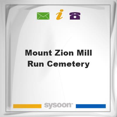 Mount Zion Mill Run Cemetery, Mount Zion Mill Run Cemetery