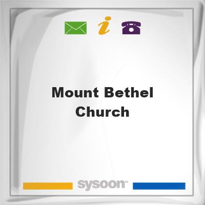 Mount Bethel ChurchMount Bethel Church on Sysoon