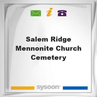 Salem Ridge Mennonite Church Cemetery, Salem Ridge Mennonite Church Cemetery