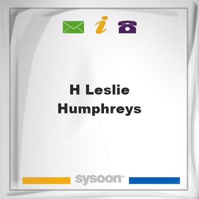 H Leslie HumphreysH Leslie Humphreys on Sysoon