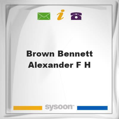 Brown-Bennett-Alexander F H, Brown-Bennett-Alexander F H