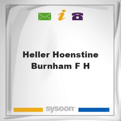 Heller-Hoenstine-Burnham F HHeller-Hoenstine-Burnham F H on Sysoon