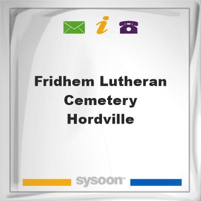 Fridhem Lutheran Cemetery - Hordville, Fridhem Lutheran Cemetery - Hordville