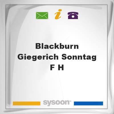 Blackburn-Giegerich-Sonntag F H, Blackburn-Giegerich-Sonntag F H