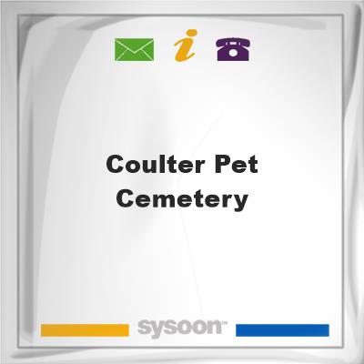 Coulter Pet Cemetery, Coulter Pet Cemetery