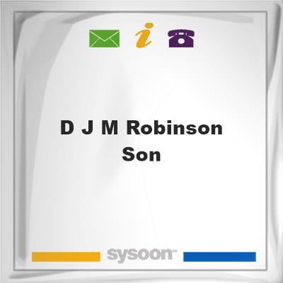 D J M Robinson & SonD J M Robinson & Son on Sysoon