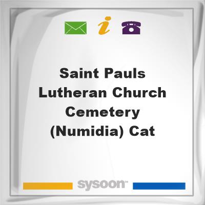 Saint Pauls Lutheran Church Cemetery (Numidia) CatSaint Pauls Lutheran Church Cemetery (Numidia) Cat on Sysoon