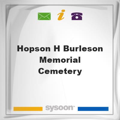 Hopson H Burleson Memorial Cemetery, Hopson H Burleson Memorial Cemetery