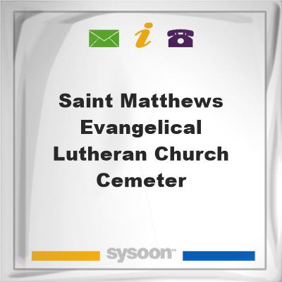 Saint Matthews Evangelical Lutheran Church Cemeter, Saint Matthews Evangelical Lutheran Church Cemeter