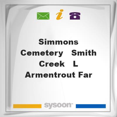 Simmons Cemetery - Smith Creek - L. Armentrout Far, Simmons Cemetery - Smith Creek - L. Armentrout Far
