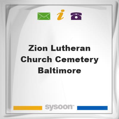 Zion Lutheran Church Cemetery, Baltimore, Zion Lutheran Church Cemetery, Baltimore