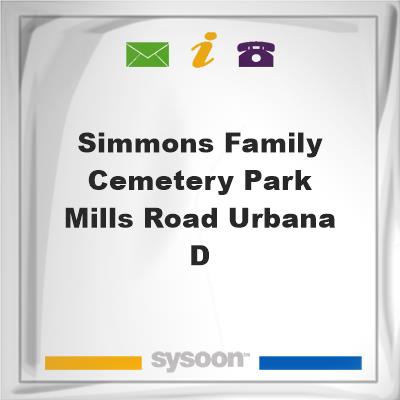 Simmons Family Cemetery, Park Mills Road, Urbana DSimmons Family Cemetery, Park Mills Road, Urbana D on Sysoon