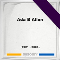 Ada B Allen on Sysoon